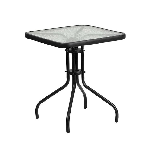 Flash Furniture - Barker Square Contemporary Patio Table - Clear/Black