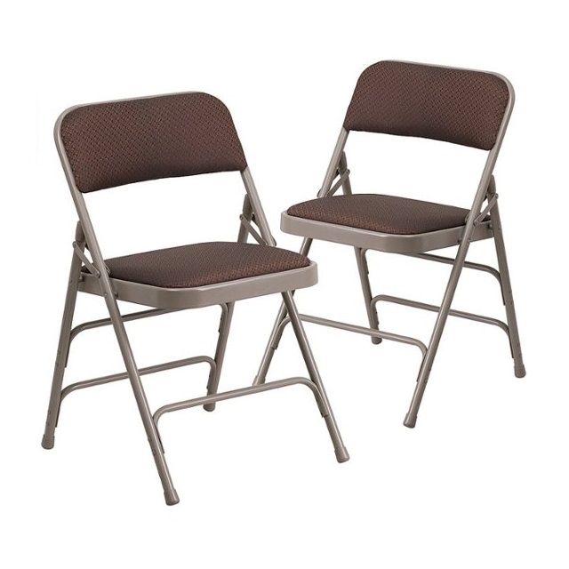 Flash Furniture - Hercules Fabric Upholstered Folding Chair (set of 2) - Brown Patterned